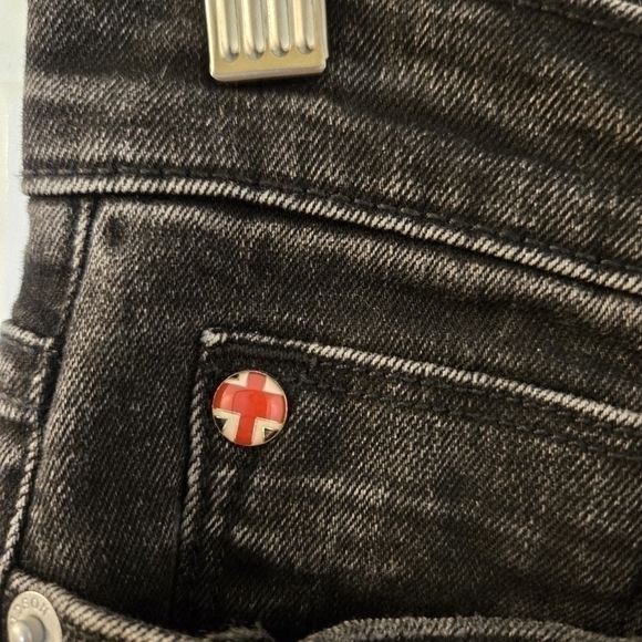 Hudson Jeans Natalie Midrise Super Skinny Ankle Raw Hem, Black, SIZE: 27 - Picture 4 of 16